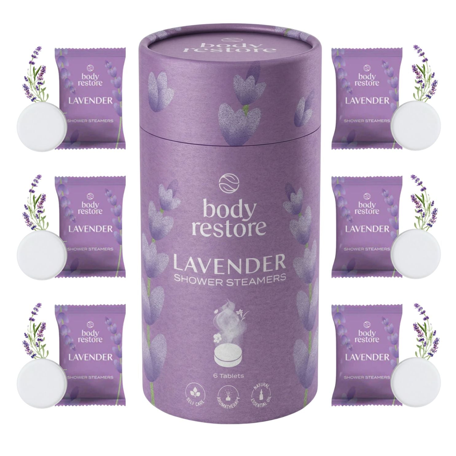 Lavendel-Duschdampfer – 6er-Geschenkpackung