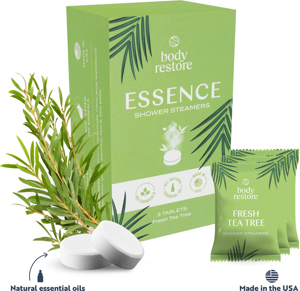 Duschdampfer mit frischem Teebaumöl (3er-Pack) 