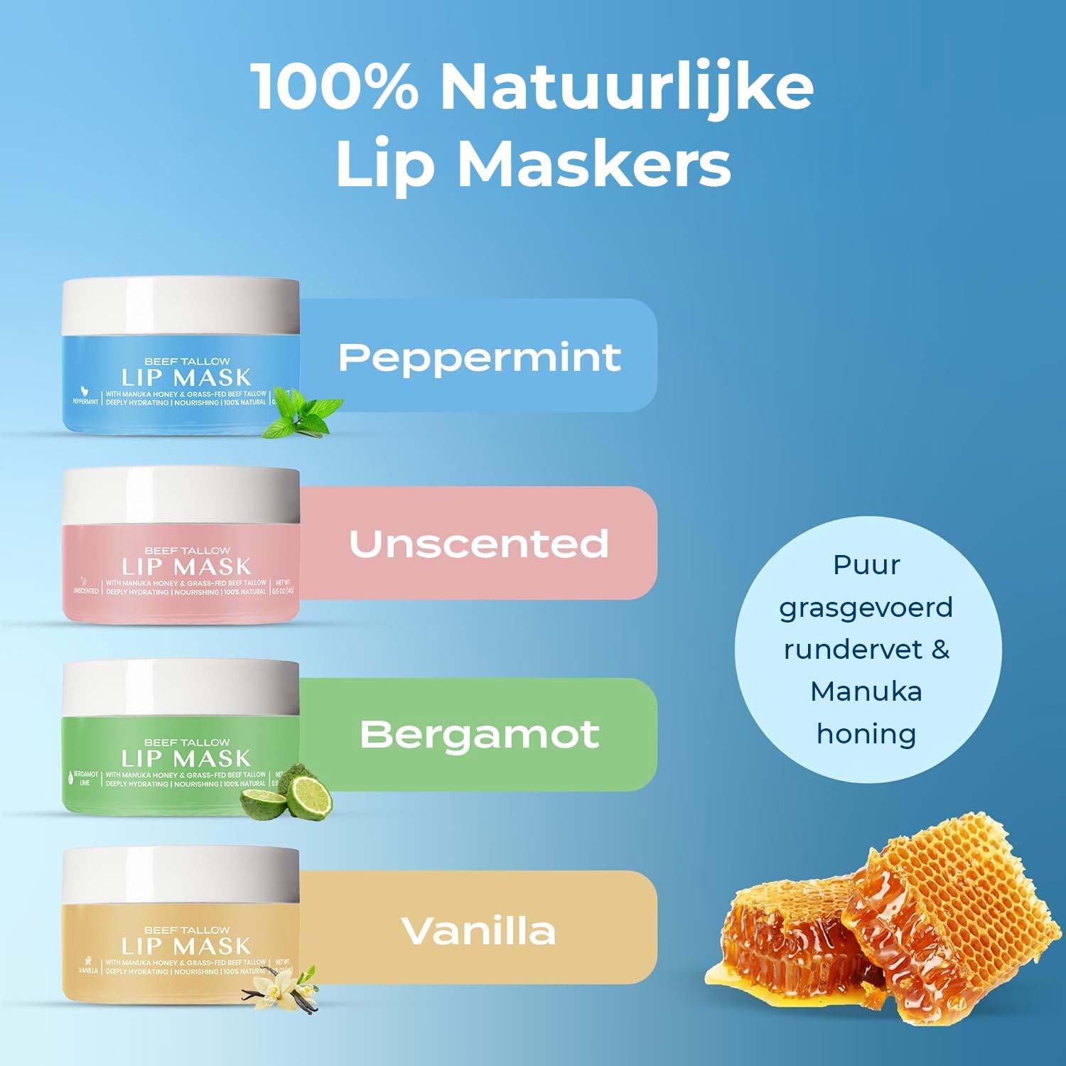 Lippenmaske mit Rindertalg – Pfefferminze