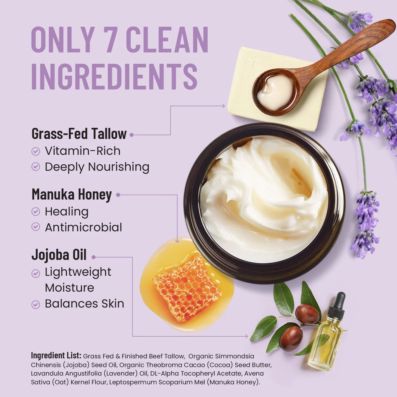 Beef Tallow Crème - Lavendel
