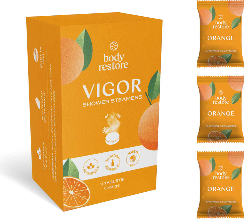 Orangefarbener Duschdampfer (3er-Pack) 