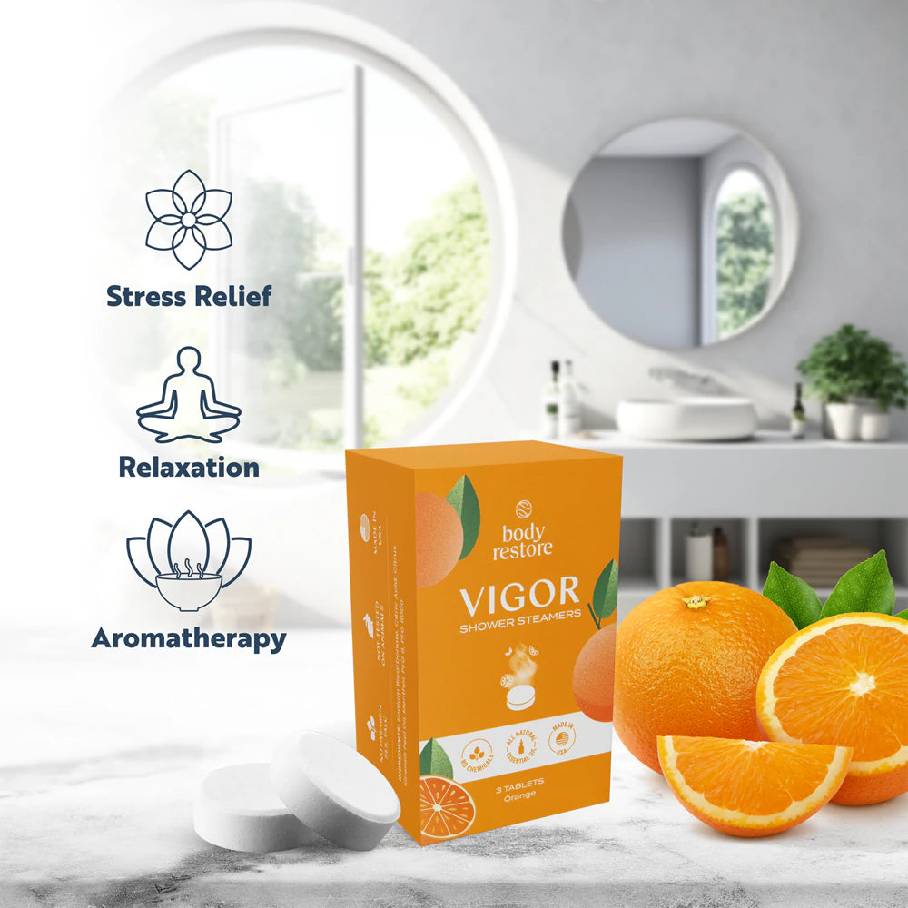 Orangefarbener Duschdampfer (3er-Pack) 